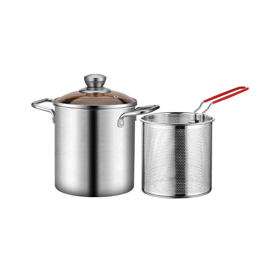 Medium Stainless Steel Fryer with Strainer (16cm / 6.3 inch)