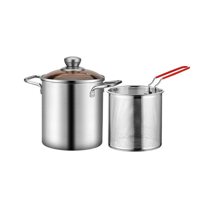 Medium Stainless Steel Fryer with Strainer (16cm / 6.3 inch)