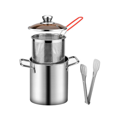 Medium Stainless Steel Fryer with Strainer (16cm / 6.3 inch)